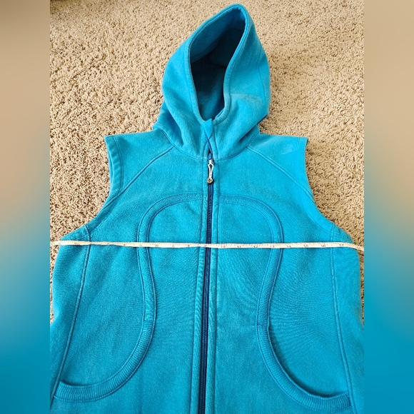 Lululemon Scuba Teal Blue Zip-Up Hoodie Vest Size 8 - Picture 5 of 6